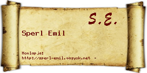 Sperl Emil névjegykártya
