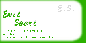 emil sperl business card